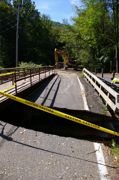 The new bridge on Hatchery Hollow Road